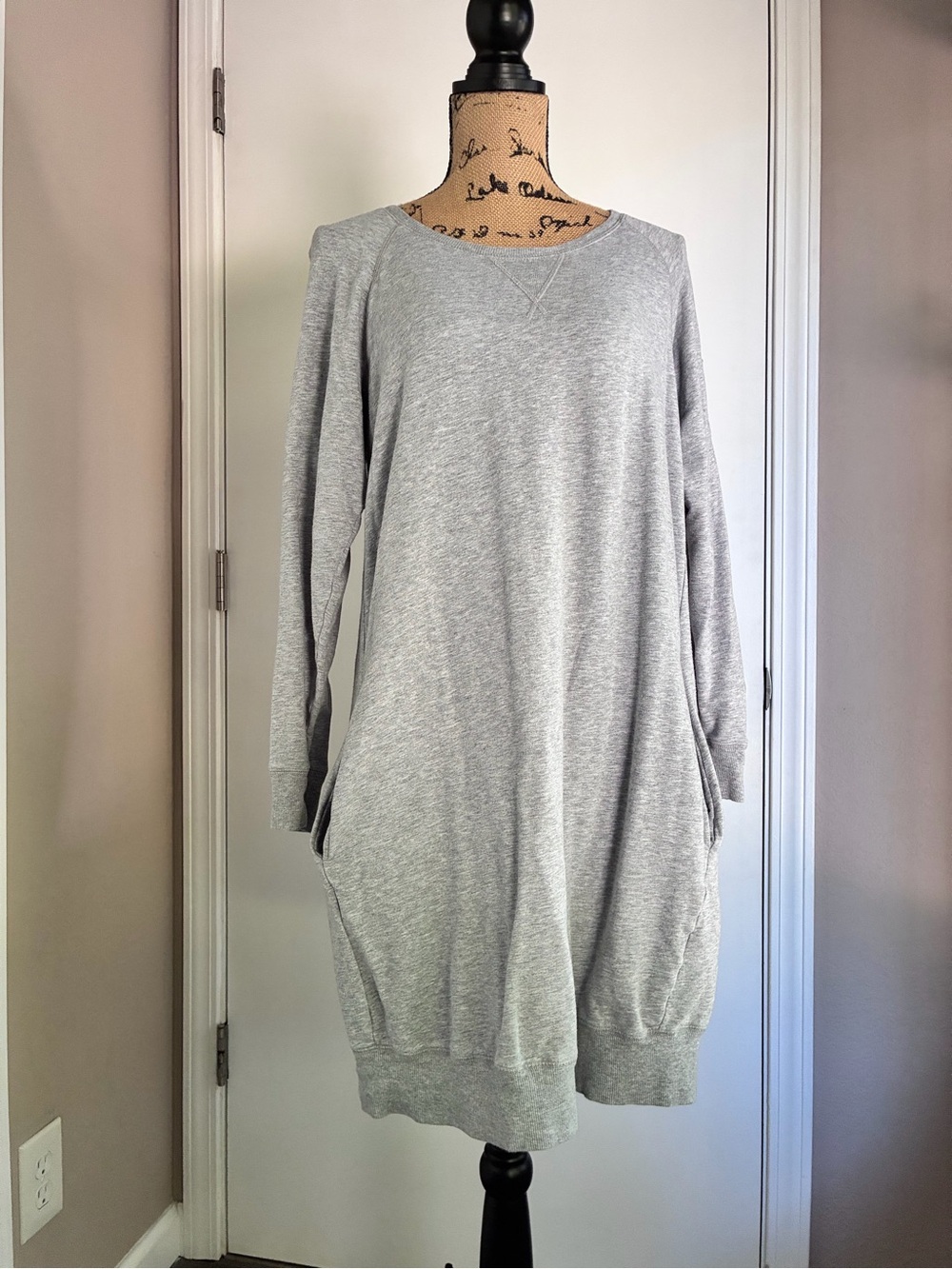 Polo by Ralph Lauren Heather Gray Long Sleeve Sweatshirt Dress